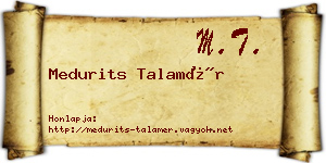 Medurits Talamér névjegykártya
